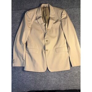 Prada Milano Blazer Mens 32 Beige Oxford Notch Lapel Single Breasted Two Button